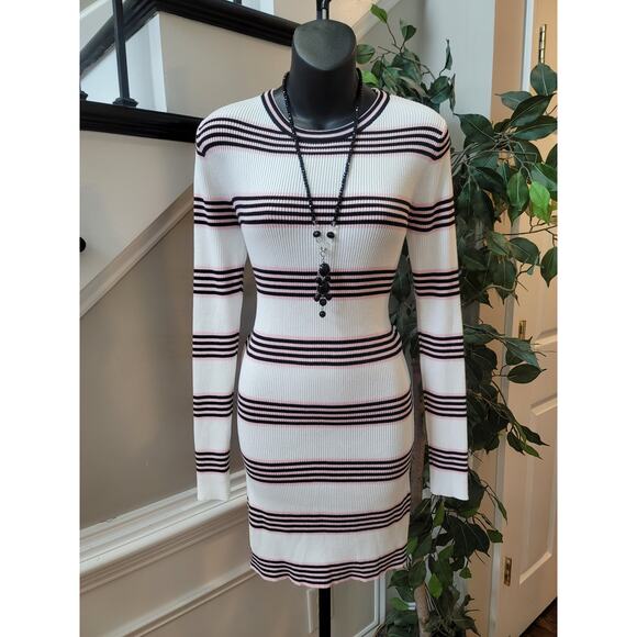 Forever 21 Sweater Dress Women's Large Multicolor Striped Long Sleeve Knit - Picture 1 of 11